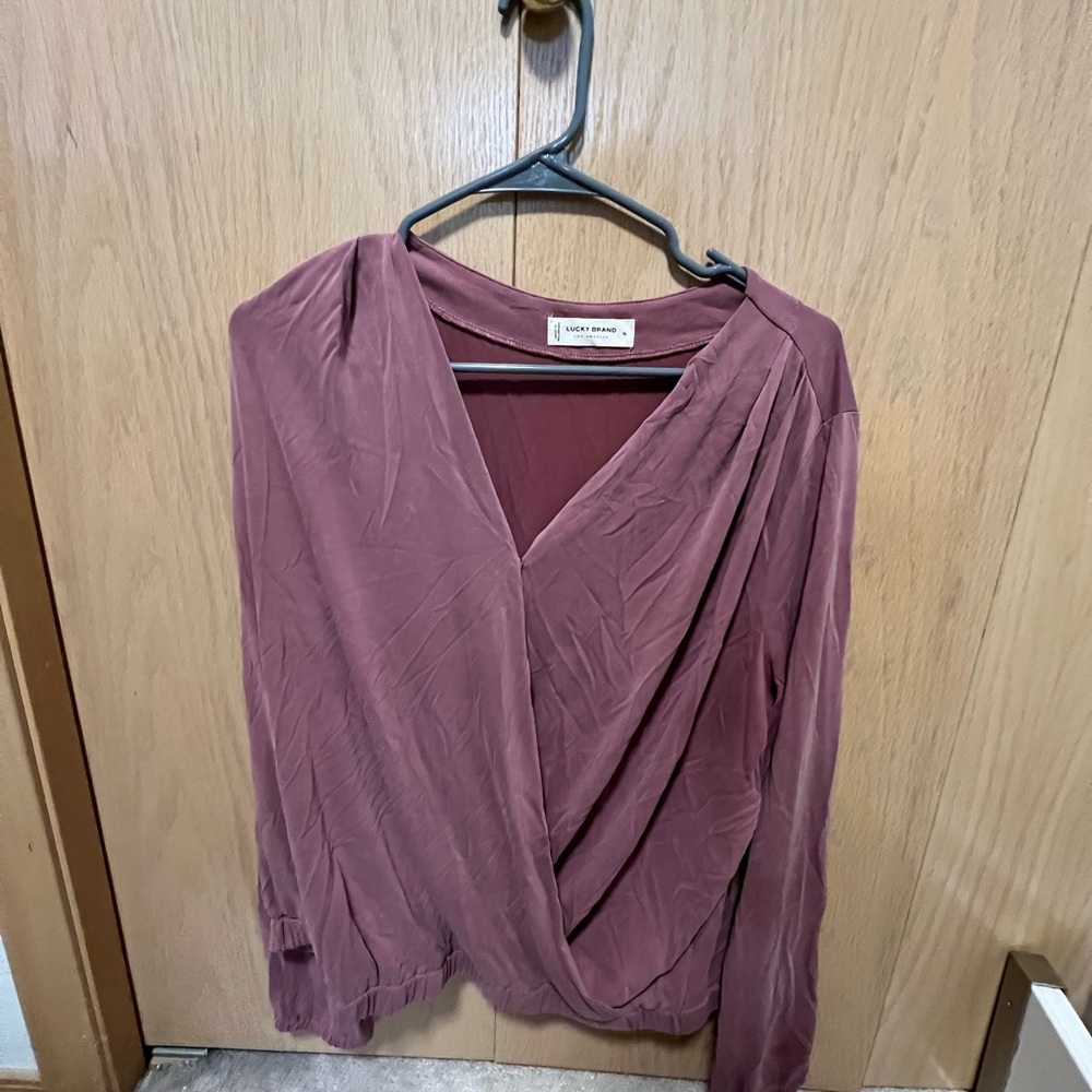 Lucky Brand Plum Wrap Blouse